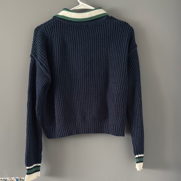 SO Blue V-Neck Sweater with Collegiate Style - Picture 5 of 5
